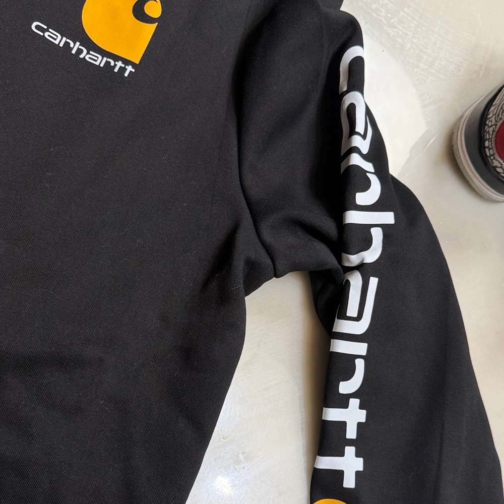 Carhartt Black Zip-Up Hoodie with Gold Logo - Picture 4 of 4
